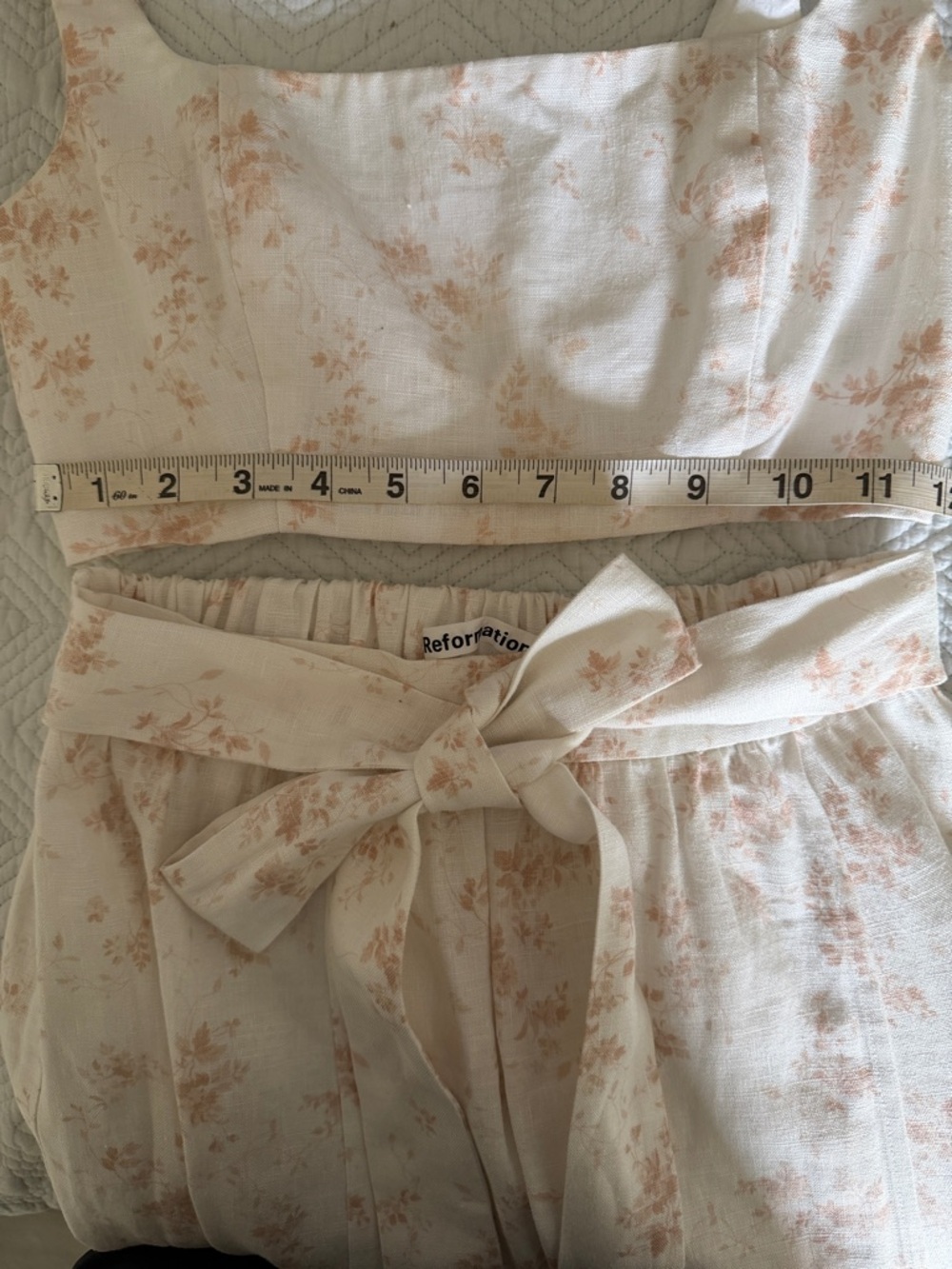 Reformation Palm Linen Set Skirt and Top Floral Print - Picture 11 of 13